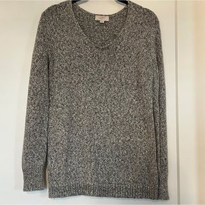 Loft v-neck grey knit sweater